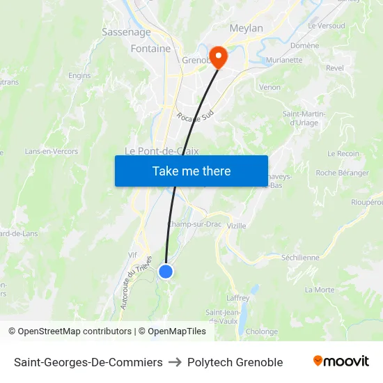 Saint-Georges-De-Commiers to Polytech Grenoble map