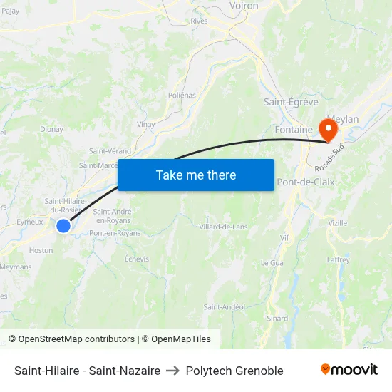 Saint-Hilaire - Saint-Nazaire to Polytech Grenoble map