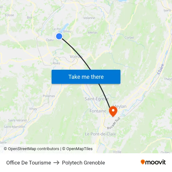 Office De Tourisme to Polytech Grenoble map