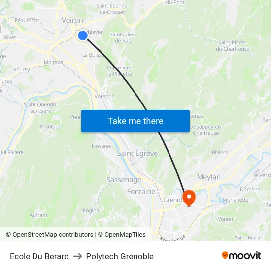Ecole Du Berard to Polytech Grenoble map