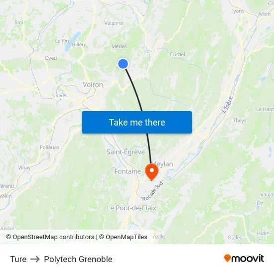 Ture to Polytech Grenoble map