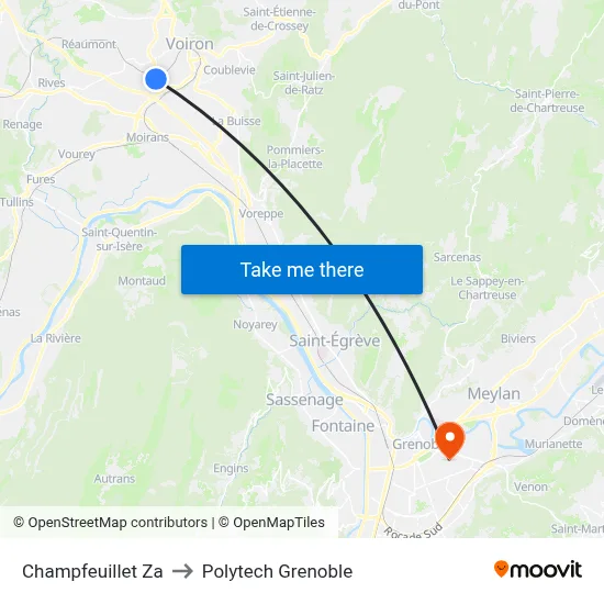 Champfeuillet Za to Polytech Grenoble map