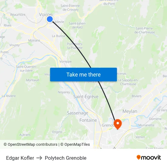 Edgar Kofler to Polytech Grenoble map