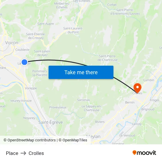 Place to Crolles map