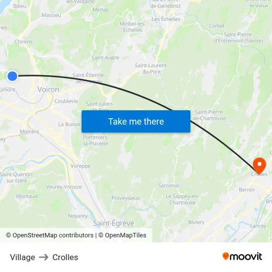 Village to Crolles map