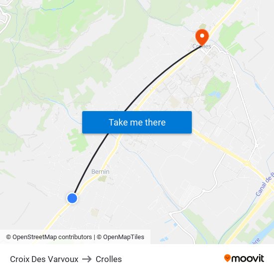 Croix Des Varvoux to Crolles map