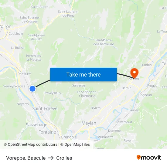 Voreppe, Bascule to Crolles map
