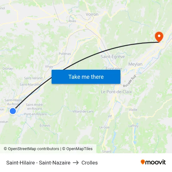 Saint-Hilaire - Saint-Nazaire to Crolles map