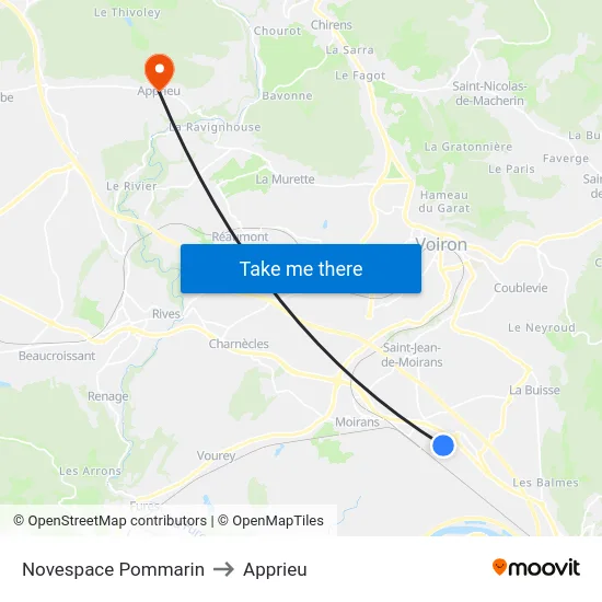 Novespace Pommarin to Apprieu map