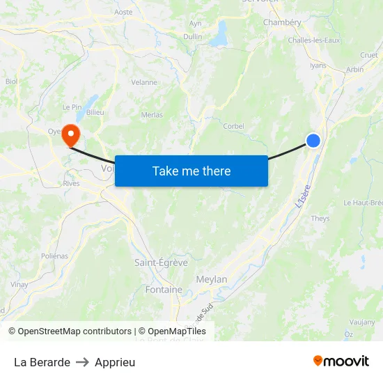 La Berarde to Apprieu map