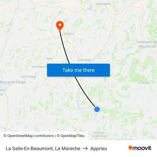 La Salle-En-Beaumont, La Mareche to Apprieu map