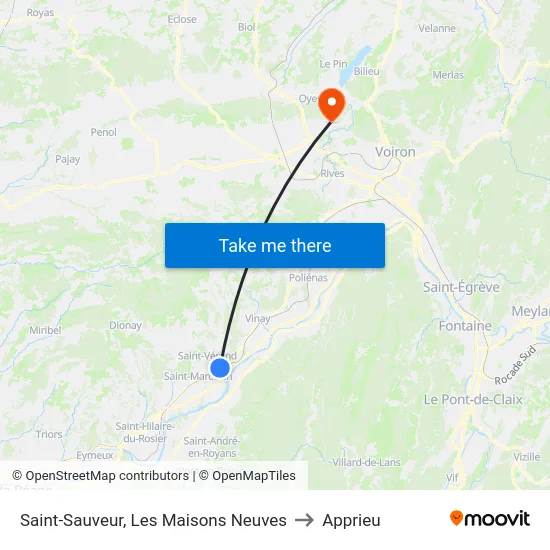 Saint-Sauveur, Les Maisons Neuves to Apprieu map