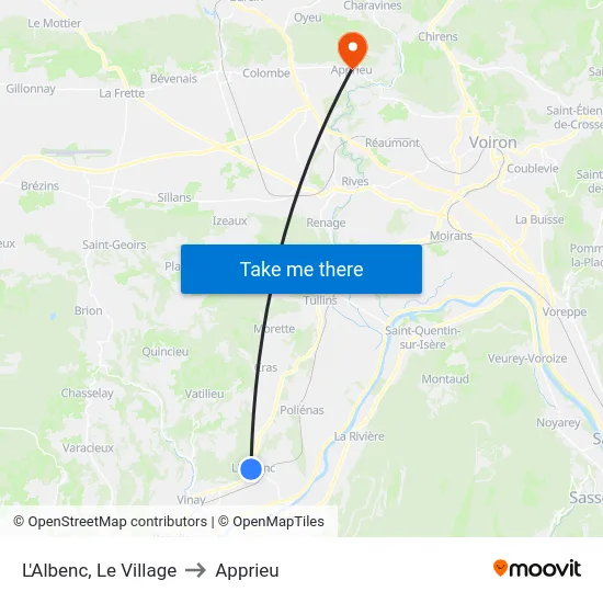 L'Albenc, Le Village to Apprieu map