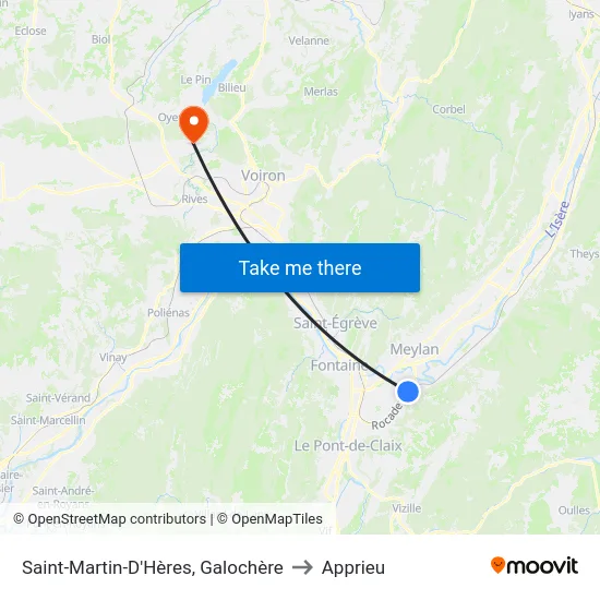 Saint-Martin-D'Hères, Galochère to Apprieu map