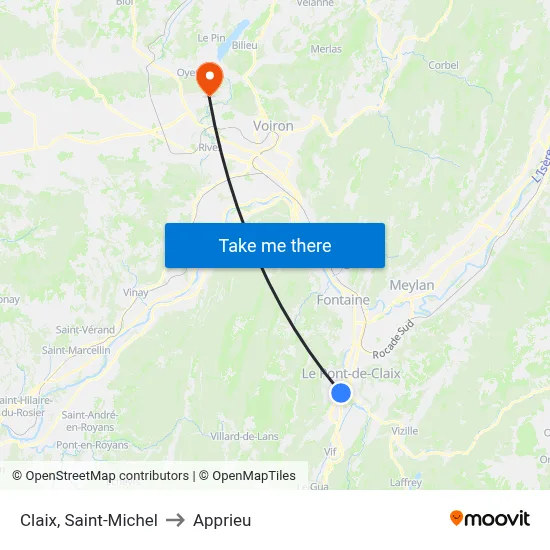 Claix, Saint-Michel to Apprieu map