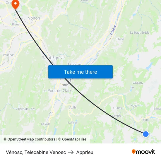 Vénosc, Telecabine Venosc to Apprieu map