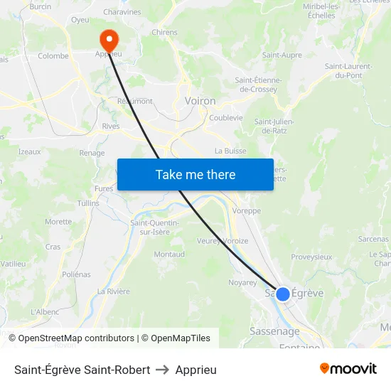Saint-Égrève Saint-Robert to Apprieu map