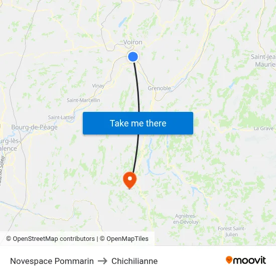 Novespace Pommarin to Chichilianne map