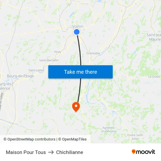 Maison Pour Tous to Chichilianne map
