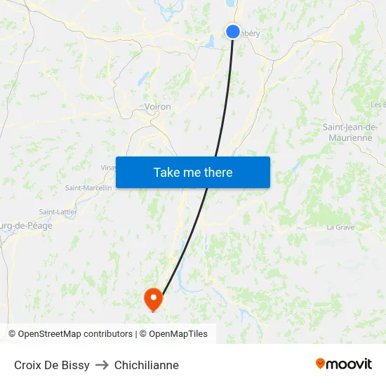 Croix De Bissy to Chichilianne map