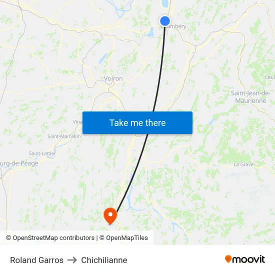 Roland Garros to Chichilianne map