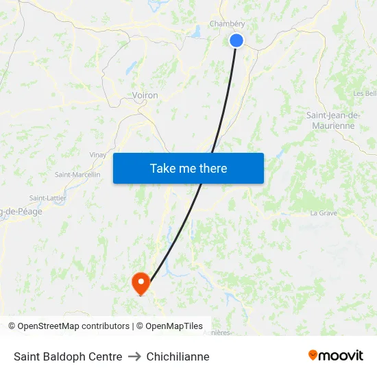 Saint Baldoph Centre to Chichilianne map
