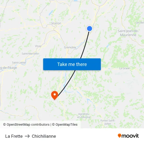 La Frette to Chichilianne map