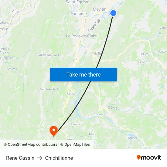 Rene Cassin to Chichilianne map