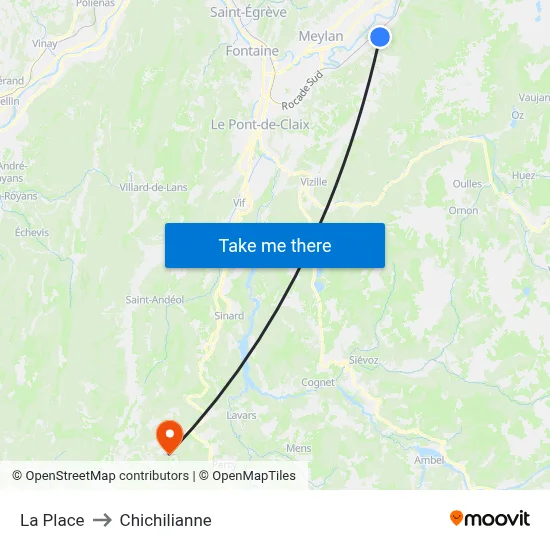 La Place to Chichilianne map