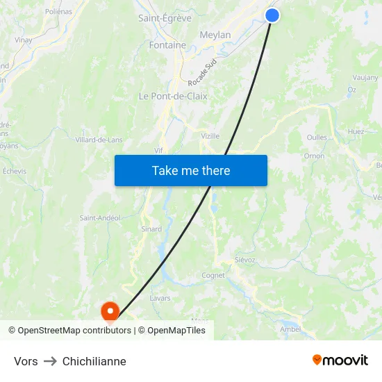 Vors to Chichilianne map