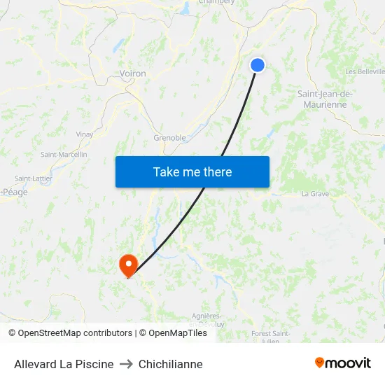 Allevard La Piscine to Chichilianne map