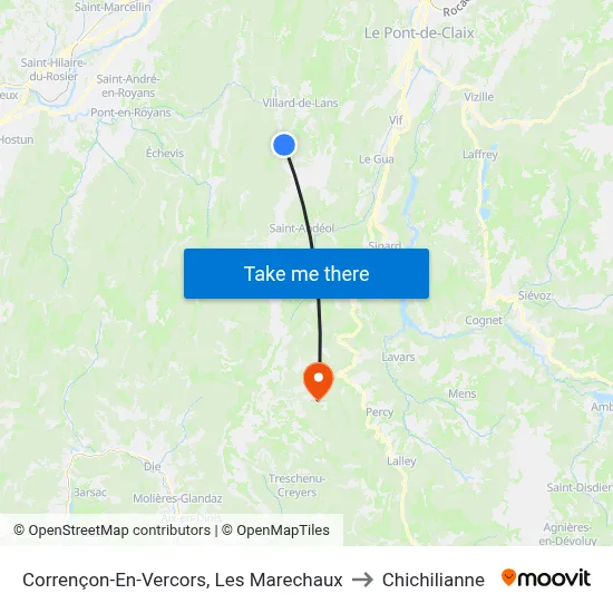 Corrençon-En-Vercors, Les Marechaux to Chichilianne map