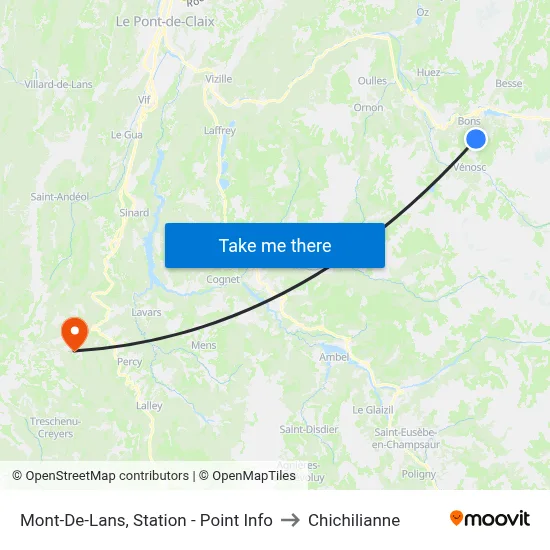 Mont-De-Lans, Station - Point Info to Chichilianne map