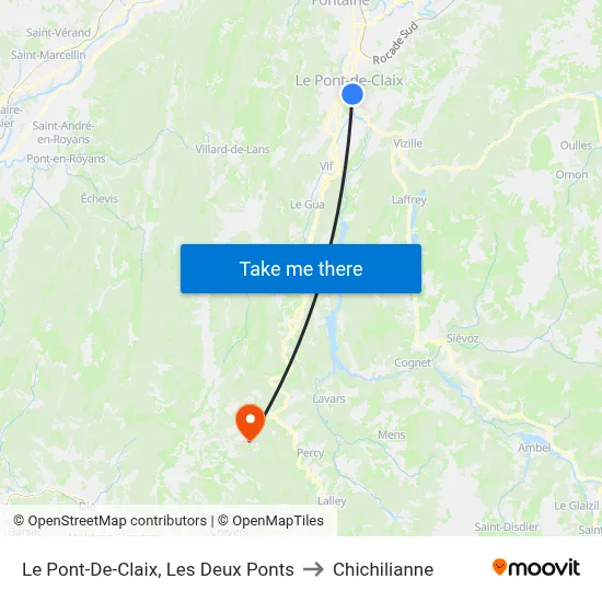 Le Pont-De-Claix, Les Deux Ponts to Chichilianne map