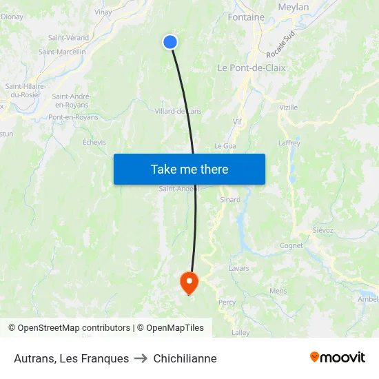 Autrans, Les Franques to Chichilianne map