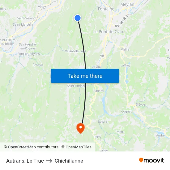 Autrans, Le Truc to Chichilianne map