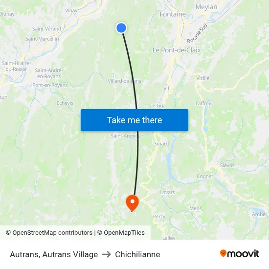 Autrans, Autrans Village to Chichilianne map