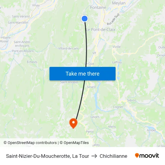 Saint-Nizier-Du-Moucherotte, La Tour to Chichilianne map