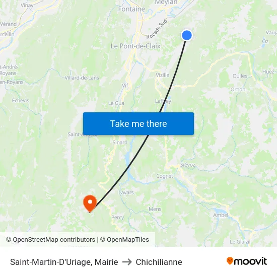 Saint-Martin-D'Uriage, Mairie to Chichilianne map