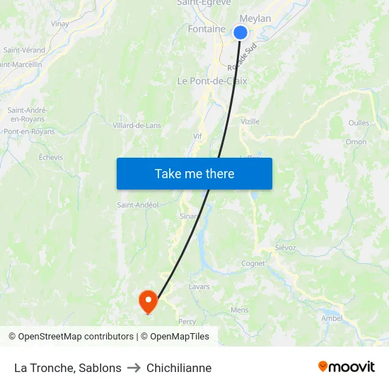 La Tronche, Sablons to Chichilianne map
