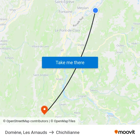 Domène, Les Arnauds to Chichilianne map