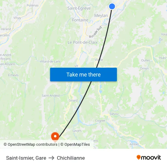 Saint-Ismier, Gare to Chichilianne map