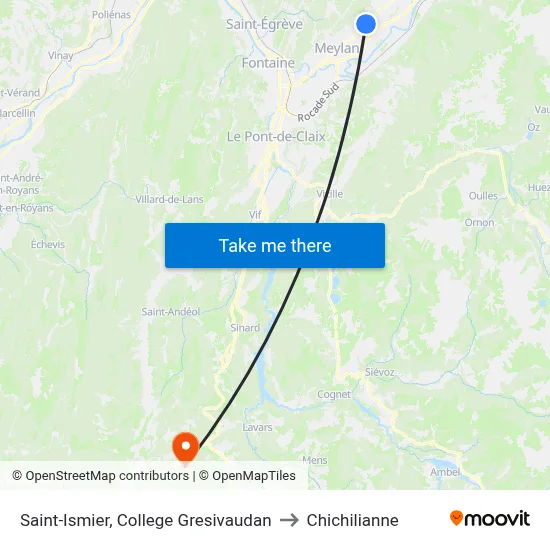 Saint-Ismier, College Gresivaudan to Chichilianne map