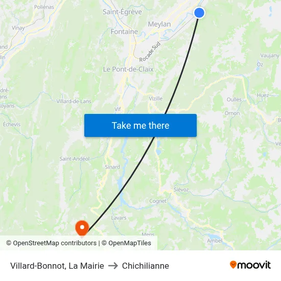 Villard-Bonnot, La Mairie to Chichilianne map