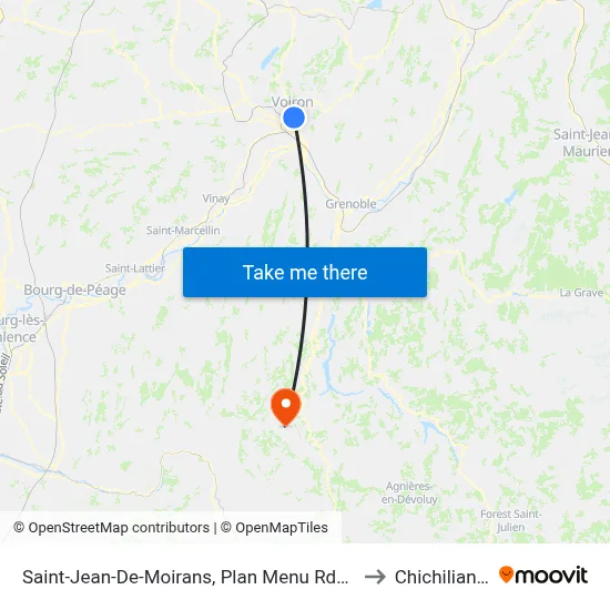 Saint-Jean-De-Moirans, Plan Menu Rd1075 to Chichilianne map