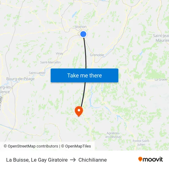 La Buisse, Le Gay Giratoire to Chichilianne map