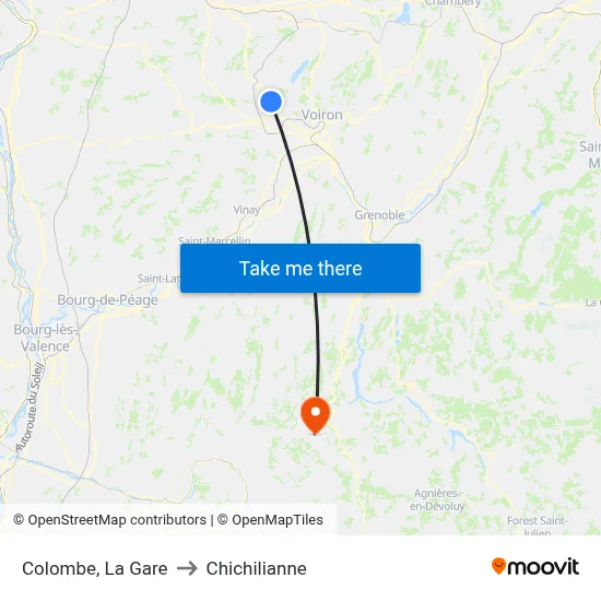 Colombe, La Gare to Chichilianne map