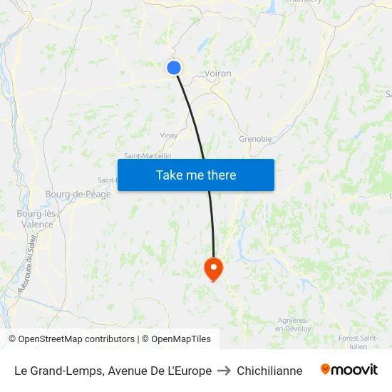 Le Grand-Lemps, Avenue De L'Europe to Chichilianne map