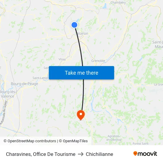 Charavines, Office De Tourisme to Chichilianne map
