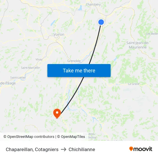 Chapareillan, Cotagniers to Chichilianne map